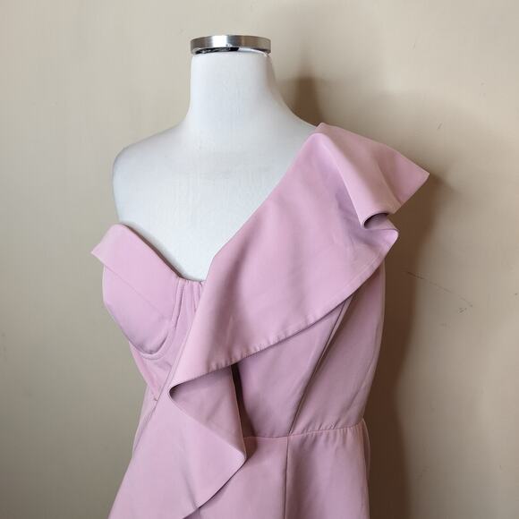 Lavish Alice One Shoulder Ruffled Corset Dress Cocktail Party - Picture 6 of 11